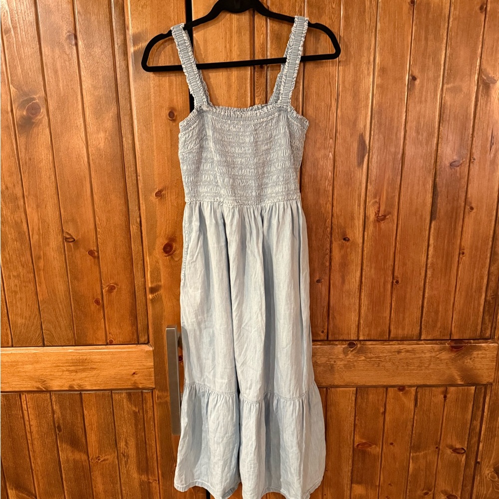 GAP Chambray Denim Midi Dress